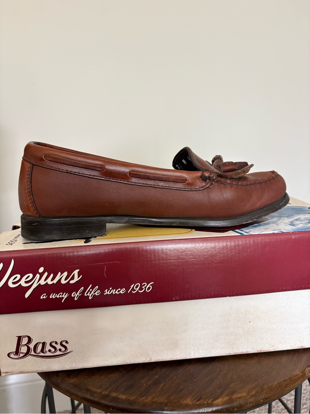 G.H. Bass & Co. Brown Leather Tassel Slip-On Loafers